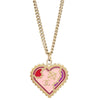 Secondhand Chanel CC Heart Pendant Metal with Crystals