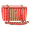 Secondhand Chanel Classic Vanity Case with Chain Striped Raffia and Jute