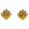 Secondhand Chanel Vintage CC Logo Round Clip on Earrings Textured