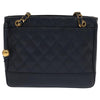 Chanel Vintage Stitched CC Shoulder Bag Caviar