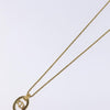 Secondhand Christian Dior CD Round Pendant Necklace Metal and Crystals