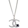 Chanel CC Chain Pendant Necklace Metal and Faux Pearls