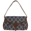 Celine Vintage Triomphe Shoulder Bag Denim with Leather