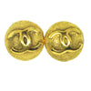 Chanel Vintage CC Round Clip-On Earrings Metal