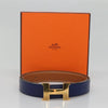 Secondhand Hermes Constance Belt Blue Leather Accessories