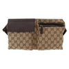 Gucci Vintage Double Belt Bag GG Canvas with Leather