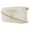 Secondhand Chanel Deauville Double Zip Clutch with Chain Raffia