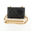 Secondhand Chanel Vintage Camellia Flap Crossbody Bag Satin and Mesh