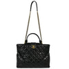 Secondhand Chanel Gold Bar Tote Quilted Aged