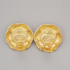 Secondhand Chanel Vintage CC Flower Clip-On Earrings imitation pearls in