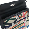 Hermes Kelly Handbag Cavalcadour Toile and Black Swift with Palladium Hardware