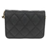 Secondhand Chanel Classic Flap Clutch with Chain Quilted Caviar