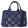 Prada Canapa Convertible Tote Grommet Embellished Canvas