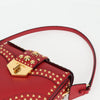 Prada Turn Lock Shoulder Bag Studded Saffiano Leather