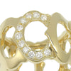 Secondhand Cartier C de Cartier Link Band Ring 18K Yellow Gold and Pave Diamonds