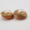 Secondhand Chanel Vintage Round Clip-On Earrings Metal with Faux