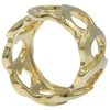 Secondhand Cartier C de Cartier Link Band Ring 18K Yellow Gold and Pave Diamonds