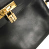Secondhand Hermes Kelly Handbag Black Box Calf with Gold Hardware