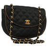 Secondhand Chanel Vintage Half Moon Chain Bag Quilted Satin with Braided Detail
