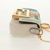 Fendi Chain Baguette Charm Bag Zucca Embroidered Canvas