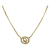 Secondhand Christian Dior CD Round Pendant Necklace Metal and Crystals