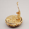 Secondhand Chanel Vintage CC Round Button Clip-On Earrings Metal and Wood