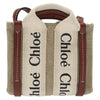 Chloe Woody Tote Canvas with Leather