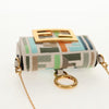 Fendi Chain Baguette Charm Bag Zucca Embroidered Canvas