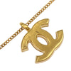 Chanel CC Logo Pendant Necklace Metal
