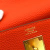 Hermes Kelly Handbag Orange Clemence with Gold Hardware