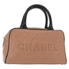 Secondhand Chanel Embossed Logo Bowler Bag Quilted Caviar