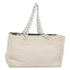 Chanel CC Resin Chain Tote Quilted Raffia