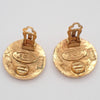 Chanel Vintage CC Round Button Clip-On Earrings Metal