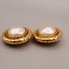 Secondhand Chanel Vintage Round Clip-On Earrings Metal with Faux