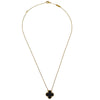 Secondhand Van Cleef & Arpels Vintage Alhambra Pendant Necklace 18K Yellow Gold and Onyx