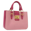 Miu Miu Madras Convertible Lock Tote Leather