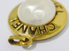Secondhand Chanel CC Logo Chain Pendant Necklace Imitation Pearl Imitation pearl with Gold-Plated and Beads