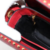 Prada Turn Lock Shoulder Bag Studded Saffiano Leather