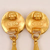 Secondhand Chanel Logo Drop Earrings Plated