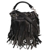 Saint Laurent Fringe Emmanuelle Bucket Bag Studded Leather