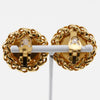 Secondhand Chanel Vintage Round CC Clip-On Earrings