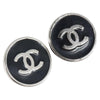 Secondhand Chanel CC Round Clip-On Earrings Enamel with