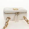 Chanel Lacquered Metal CC Zip Around Card Holder on Chain Quilted Lambskin