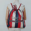 Secondhand Gucci Logo Drawstring Backpack Striped