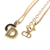 Secondhand Christian Dior CD Pendant Necklace Metal and Crystals