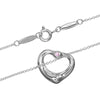 Secondhand Tiffany & Co. Elsa Peretti Open Heart Pendant Necklace Sterling Silver with Pink Sapphire