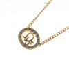 Secondhand Christian Dior Vintage Logo Round Pendant Necklace