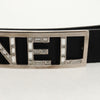 Secondhand Chanel Logo Belt Black Leather Accessories