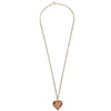 Secondhand Chanel CC Heart Pendant Metal with Crystals