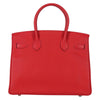 Hermes Birkin Handbag Red Epsom with Palladium Hardware